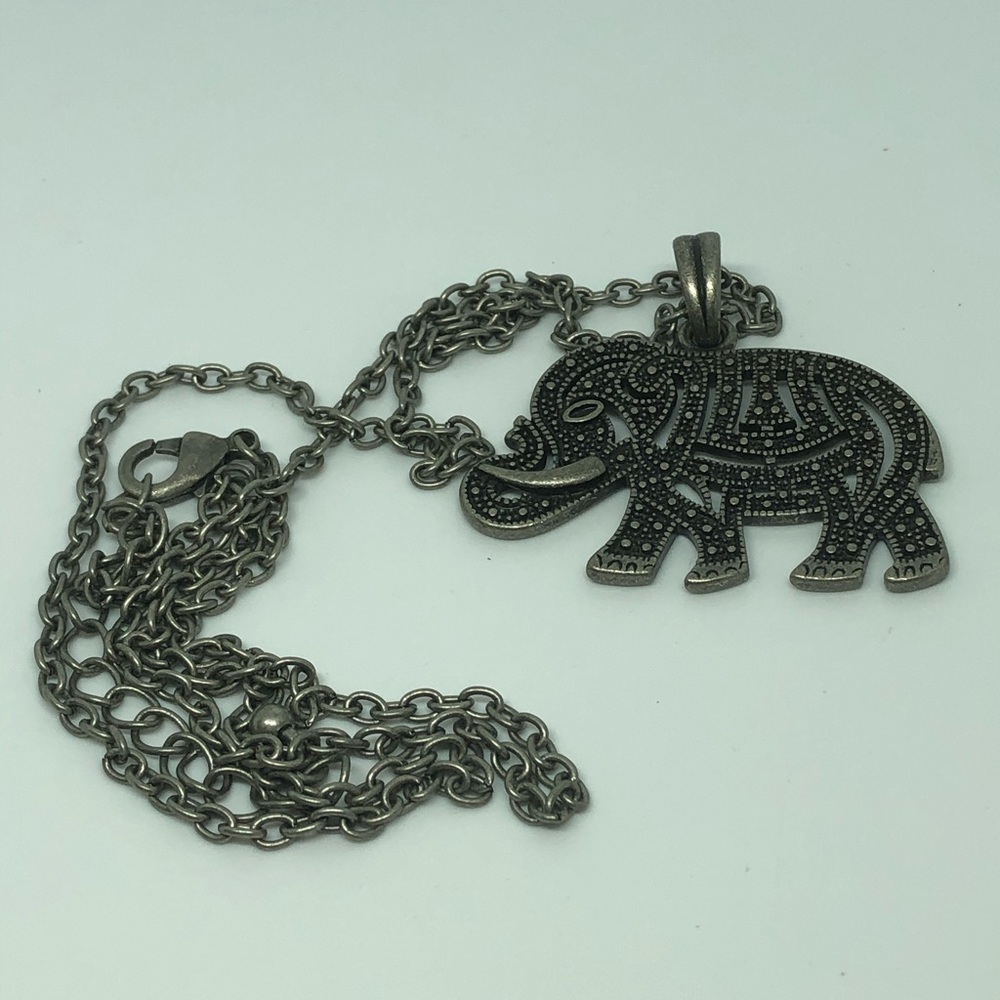 Necklace on long chain.